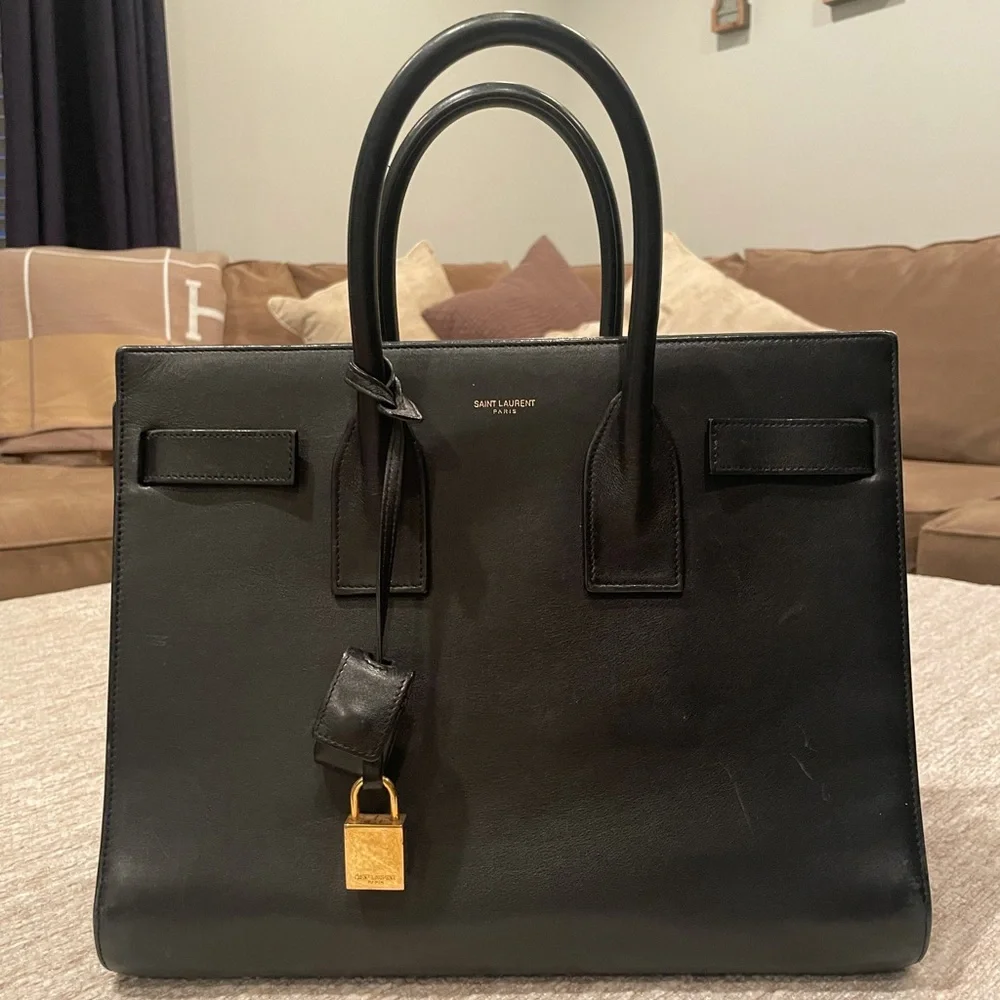 Saint Laurent Carryall Sac De Jour Leather Satchel - Picture 12 of 13